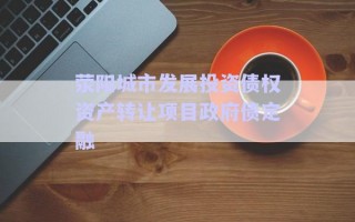 滎陽城市發(fā)展投資債權(quán)資產(chǎn)轉(zhuǎn)讓項目政府債定融