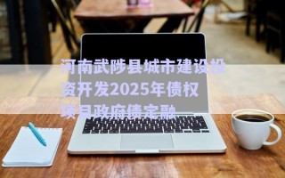 河南武陟縣城市建設(shè)投資開發(fā)2025年債權(quán)項(xiàng)目政府債定融
