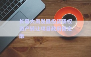 長葛大周發(fā)展投資債權資產(chǎn)轉讓項目政府債定融