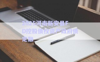 2025河南新安縣FD控股債權(quán)資產(chǎn)政府債定融